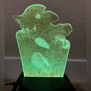 3D LED Sonic the Hedgehog Night Light w/remote.